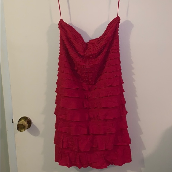Raspberry strapless dress - Picture 1 of 2